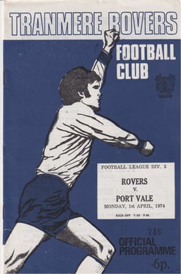 Tranmere Rovers v Port Vale Match Programme 1974-04-01